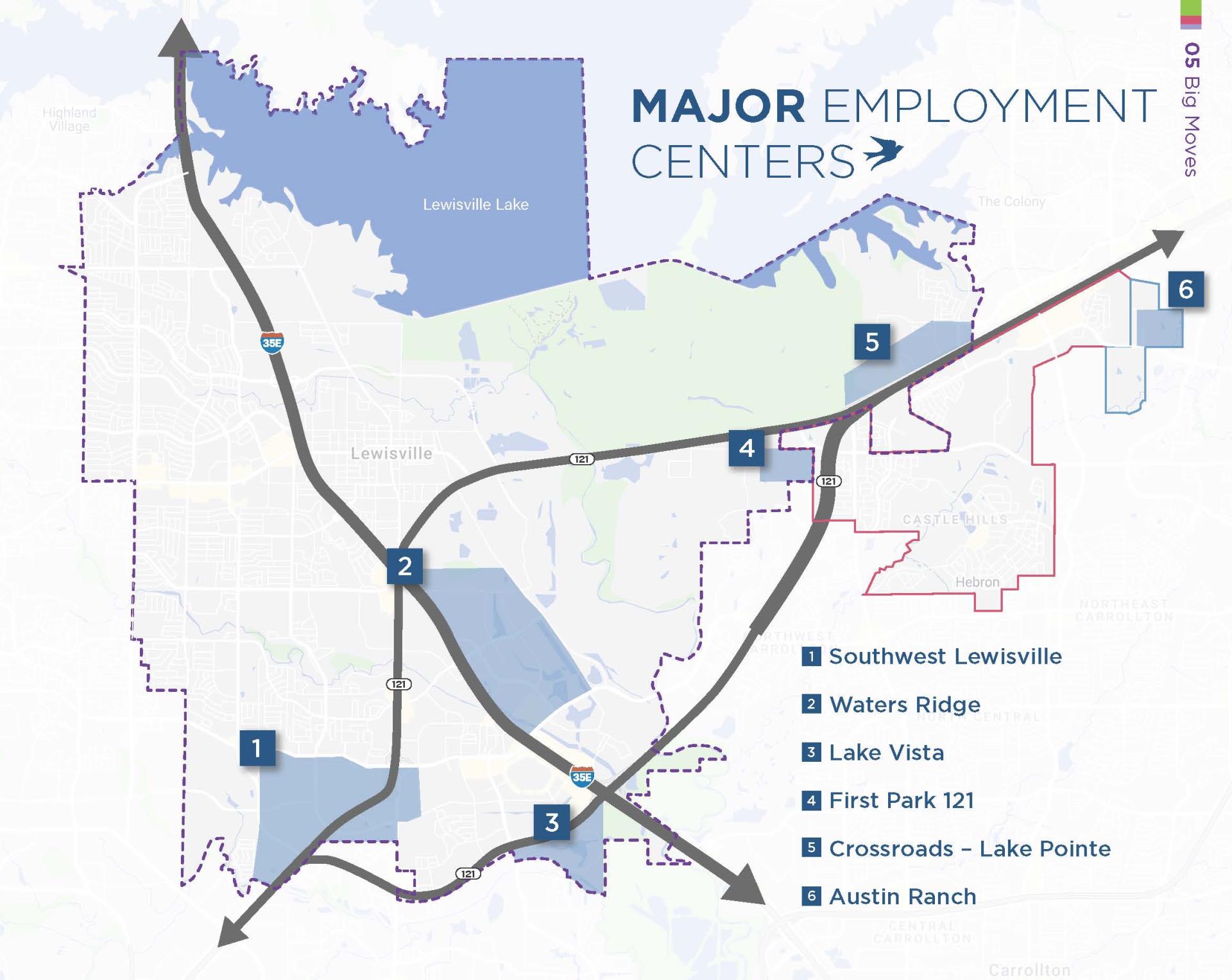 Major Employment Centers Map