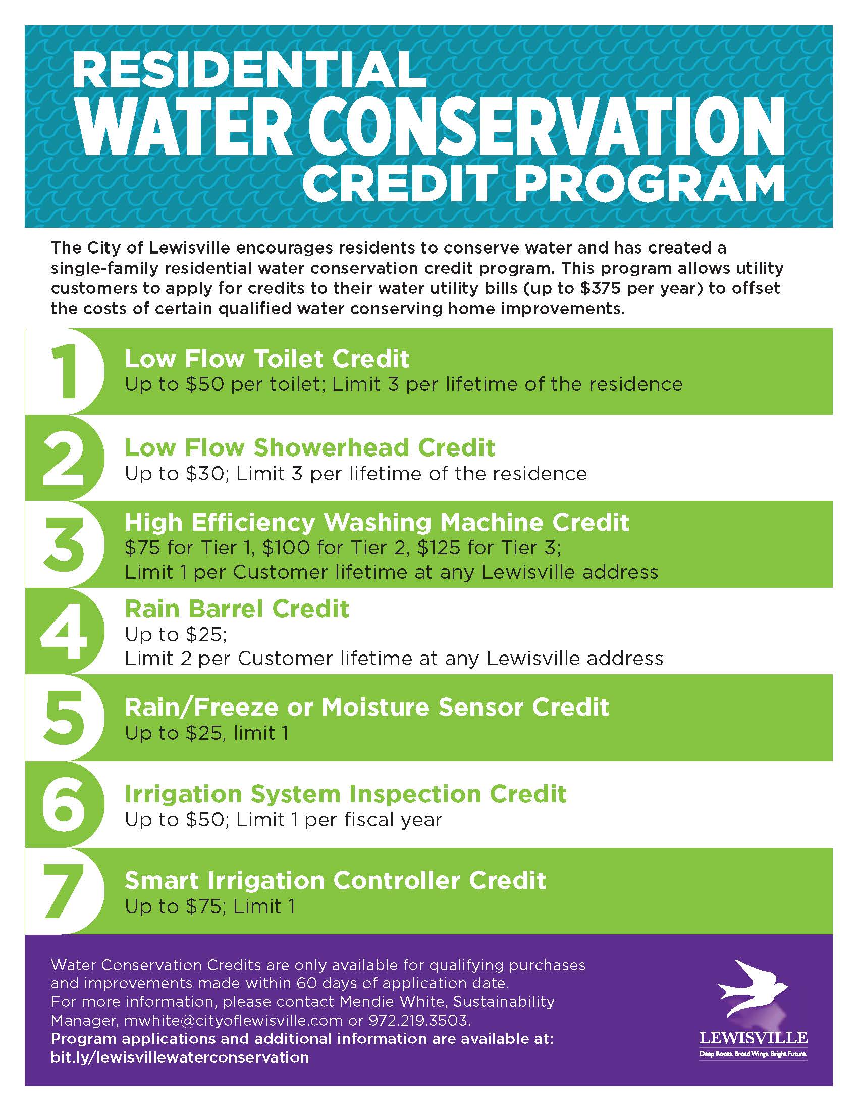 CH flyer 13 - Sustainability - Water Conservation